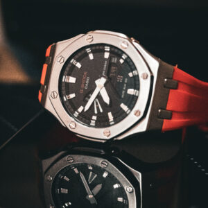 Custom G-Shock GA2100 Casioak - Orange Silver | Men's watch | Gift for him