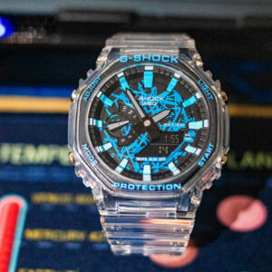 Casio Mod GShock GMAS2100 Jellyfish & blue abstract- High-Quality CasiOak Mod - Customized Hand painted wrist watch